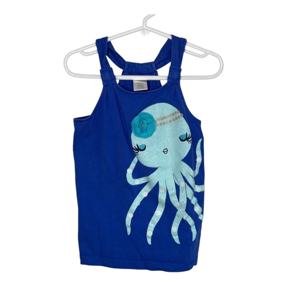 Gymboree girls' purple tank with glitter octopus Size 5